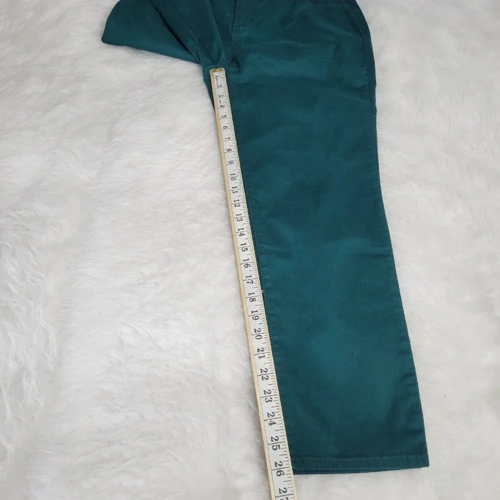 Chico's 1.5 Girlfriend Slim Leg Ankle 10 Turquoise Pants Cropped High Rise - Picture 6 of 13